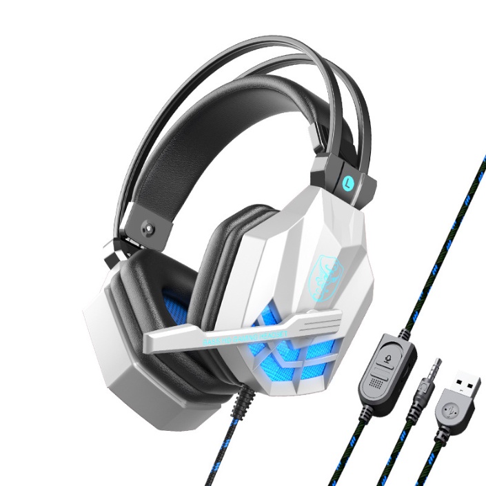 Tai nghe chụp tai máy tính GAMING SY-850MV có đèn LED, có mic đàm thoại, headphone chơi game trên điện thoại , laptop.
