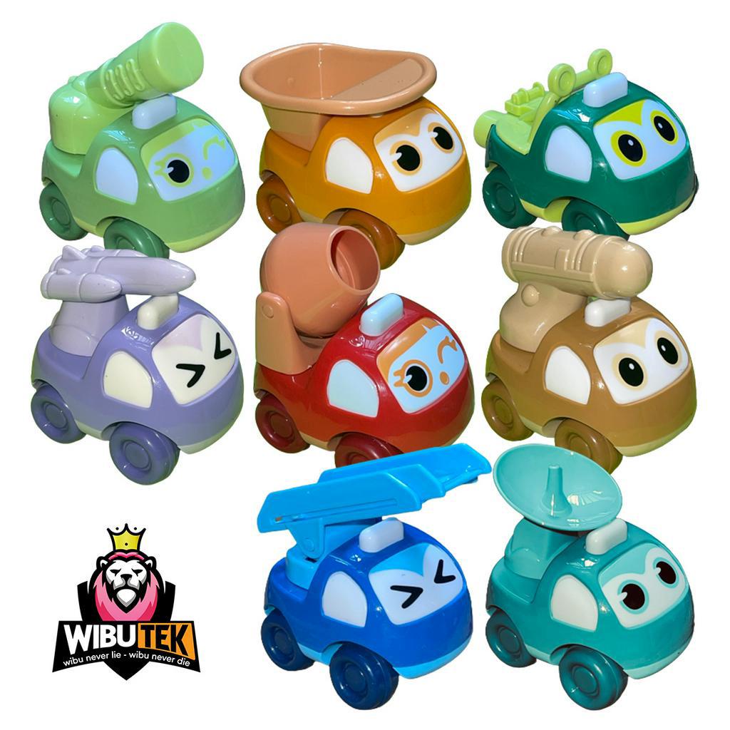 Ô tô đồ chơi mini poli trẻ em siêu xe công trình quân sự OTO nhựa cap cấp bánh đà quán tính