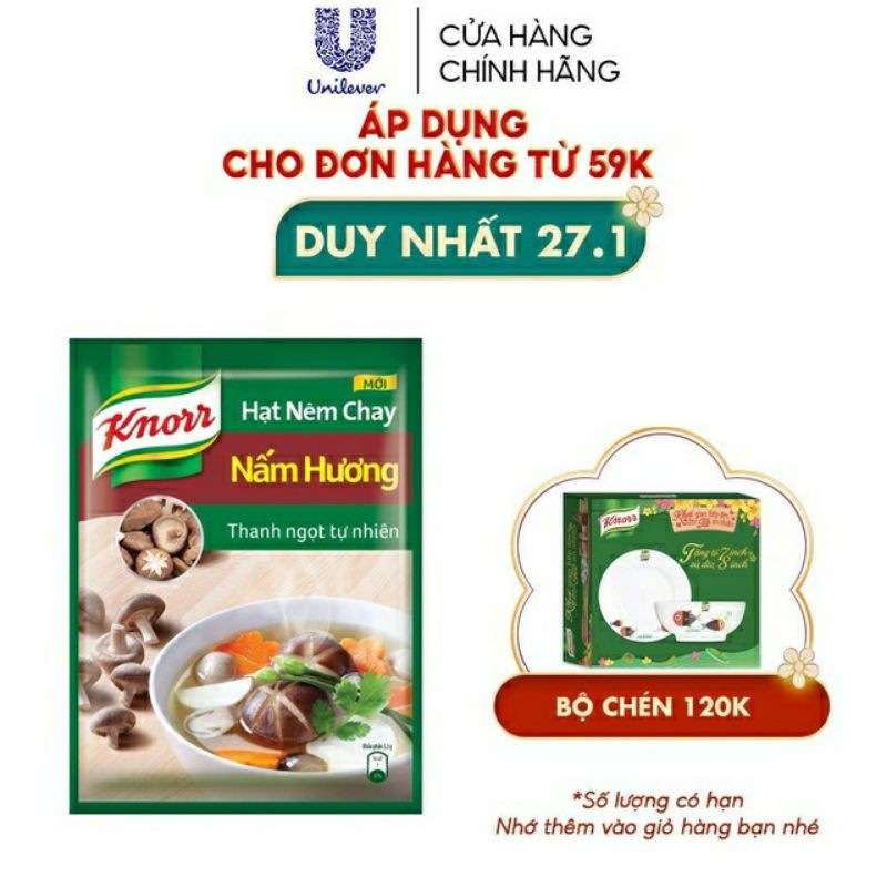 Hạt nêm chay Knorr Nấm hương 170g-380g
