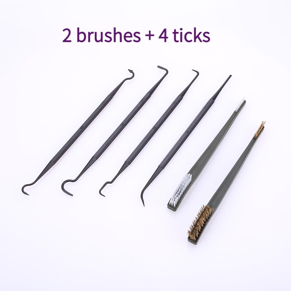 Bộ 2 Bàn Chải Dây Nilon Làm Sạch Chiến Thuật Ngoài Trời + 4 Móc Tiện Dụng