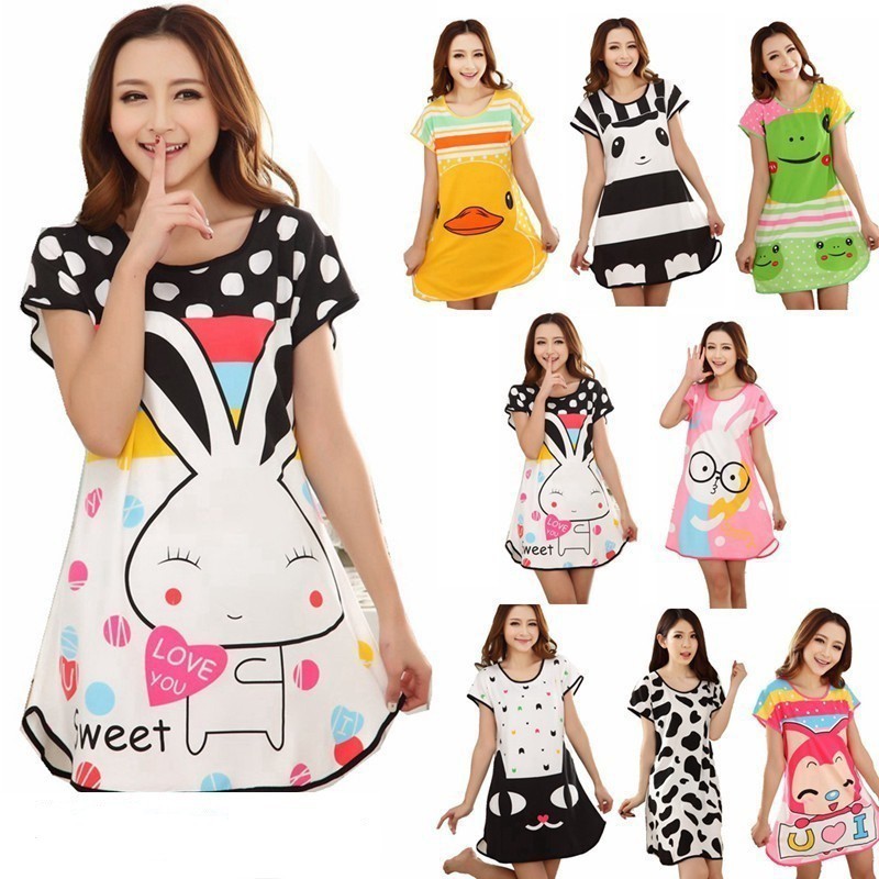 Đầm ngủ ngắn tay hoạt hình | BigBuy360 - bigbuy360.vn