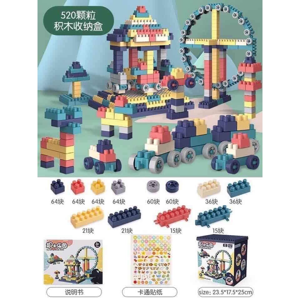 LEGO BUILDING BLOCK PARK 520 CHI TIẾT/ ĐỒ CHƠI XẾP HÌNH THÔNG MINH