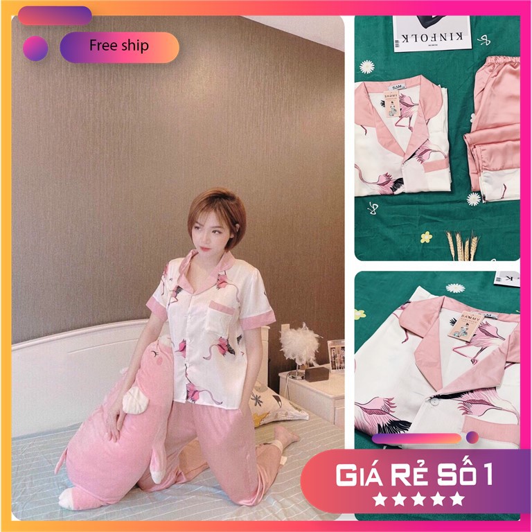 Đồ bộ Pijama 💟💟 FREESHIP GIAO NHANH TRONG NGÀY 💟💟 Lụa satin tay ngắn họa tiết cao cấp HOT HIT