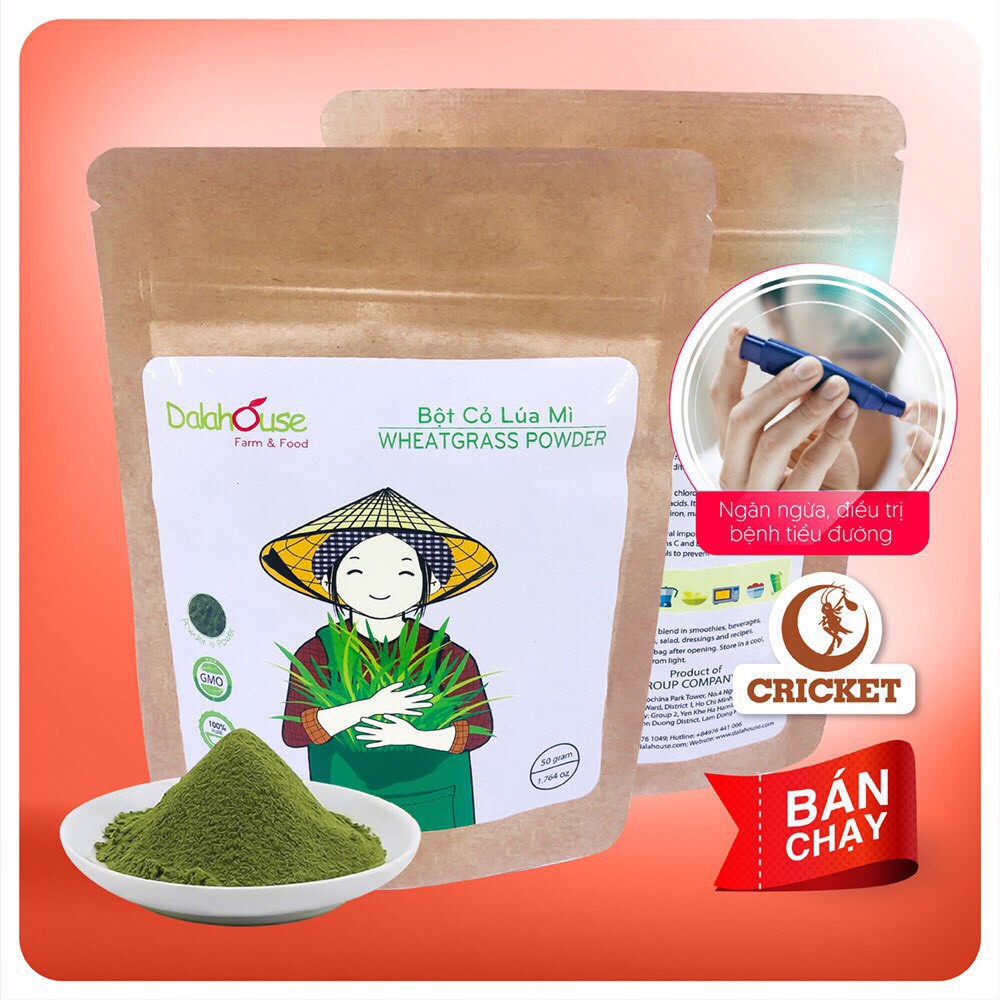 Giảm cân và làm đẹp da từ bột cỏ lúa mì nguyên chất 50g - Thực Phẩm Sạch Từ Rau Củ Quả