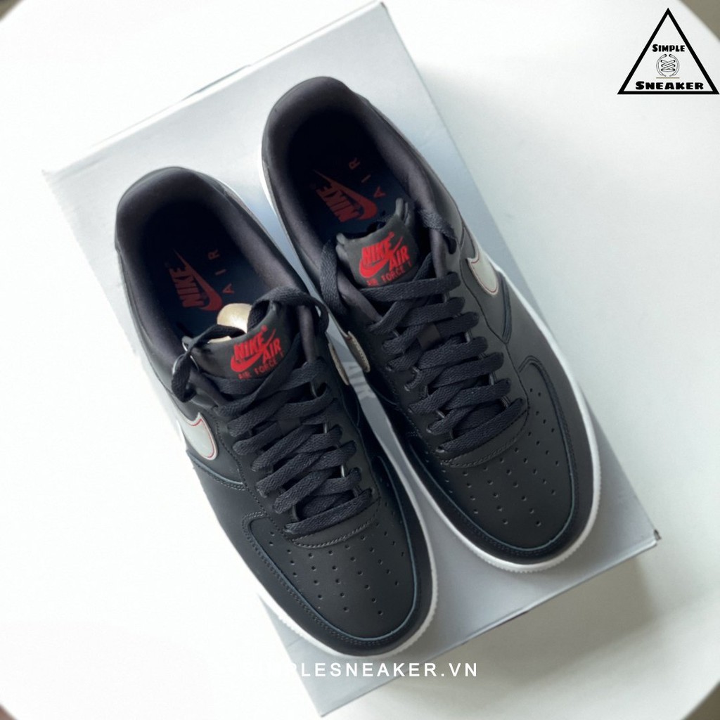 Giày Nike AF1 Chính Hãng  🔴FREESHIP🔴Nike Air Force 1 Core Black 3M - Phản Quang Cực Đẹp Xịn