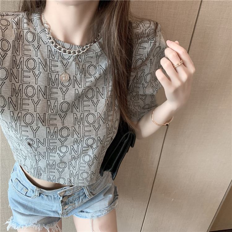 Áo Thun Cotton Nguyên Chất Tay Ngắn Phồng Thời Trang Mùa Hè 2021