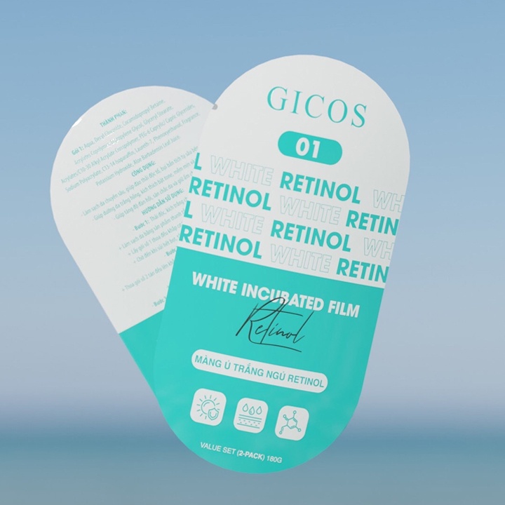 Màng ủ trắng retinol Gicos White Incubated Film làm sạch da chuyên sâu kích thích da trắng hồng