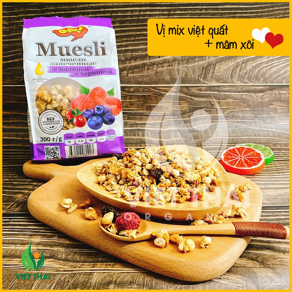 Ngũ Cốc Trái Cây Ăn Sáng/ Ăn Kiêng Muesli Nga CỰC NGON ĐỦ 5 VỊ hạt, trái cây