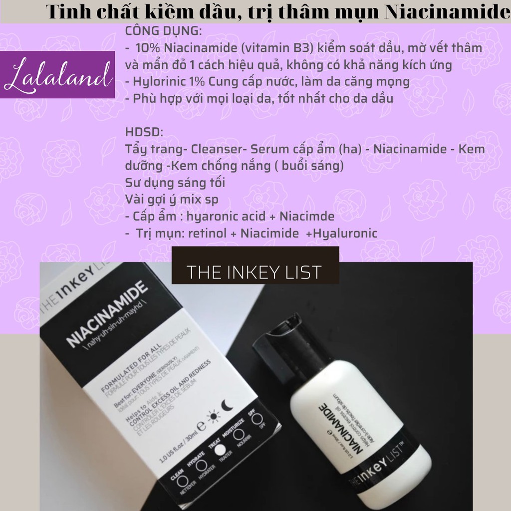 Tinh chất kháng mụn mờ thâm The INKEY List Niacinamide 30ml