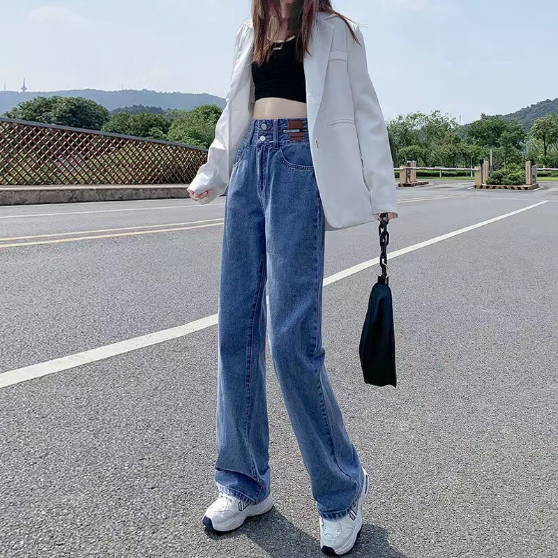 Quần Jeans Dài Ống Rộng Thời Trang Dành Cho Nữ