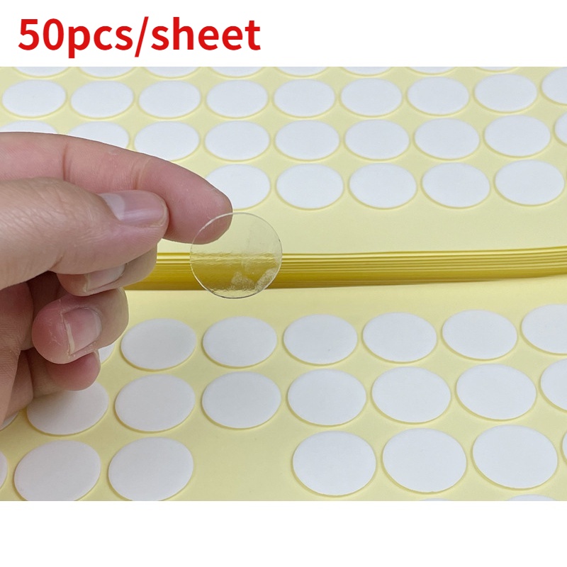 Tấm 50 Miếng Dán Nano Hai Mặt Trong Suốt Hình Tròn Không Để Lại Dấu Vết