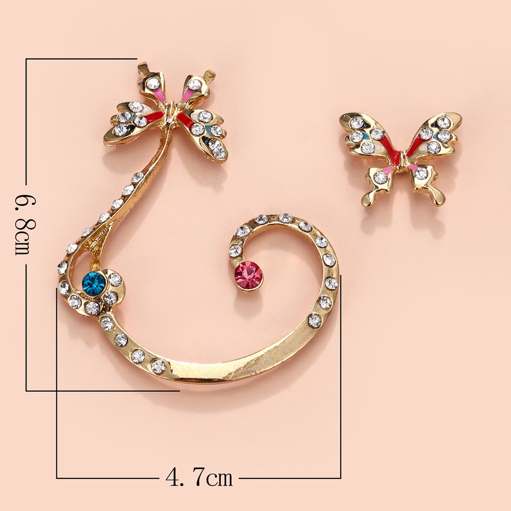 Khuyên tai dạng kẹp hình nhện đính đá phong cách punk độc đáo cá tính