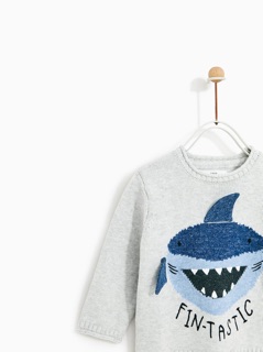Áo len Shark Z@ra bé trai