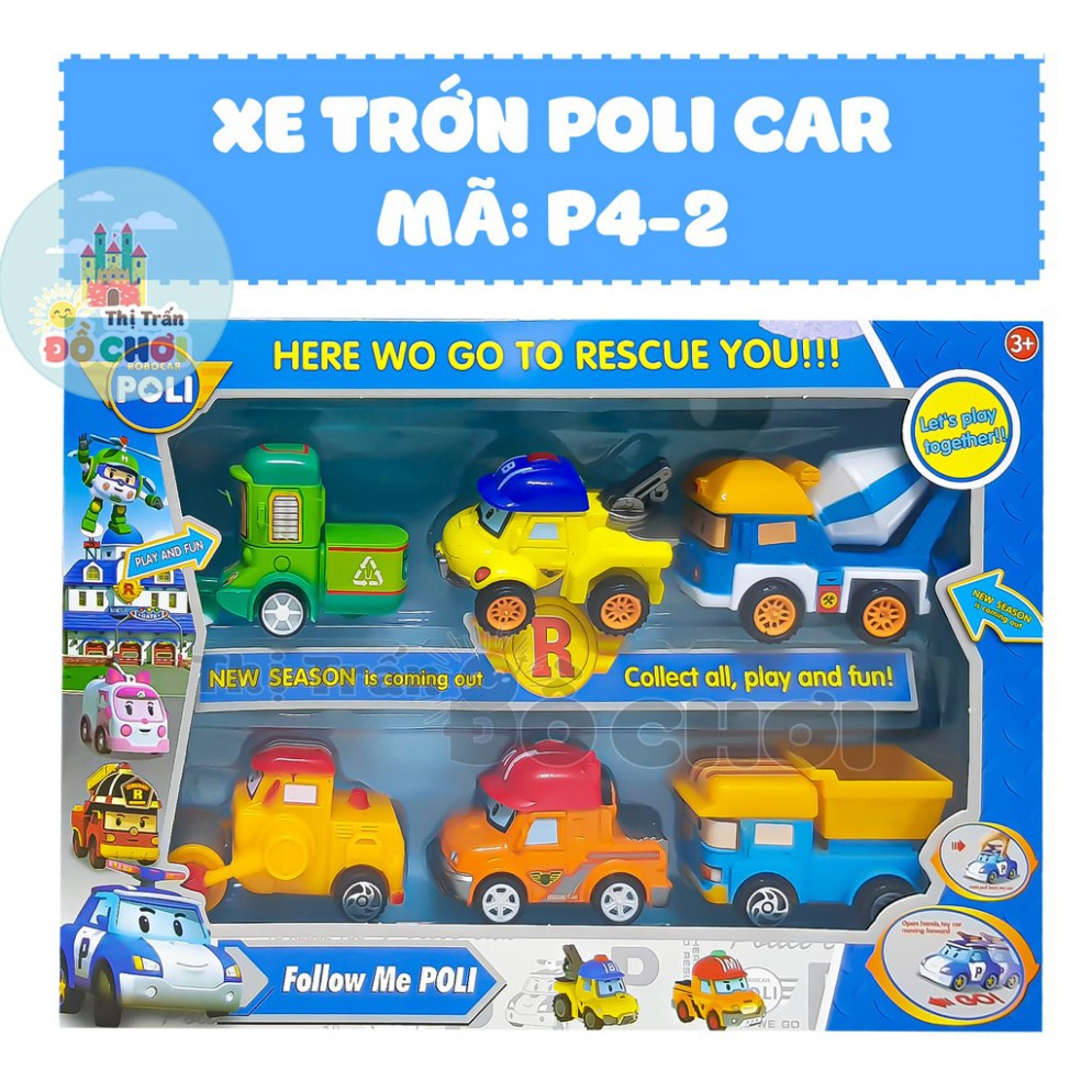 [G08] Bộ xe đồ chơi mô hình robocar poli chạy trớn nhựa cho bé trai - Thị trấn đồ chơi S020