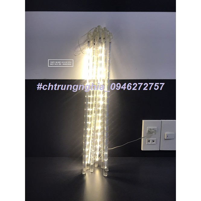 [GIÁ HỦY DIỆT] BỘ ĐÈN LED SAO BĂNG MÀU VÀNG NẮNG 8 ỐNG 50 CM SIÊU ĐẸP - HIỆU ỨNG GIỌT NƯỚC