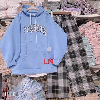 SHOP NHÀ CÁ Sét áo hodi staretr + quần kẻ