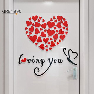 Decal dán tường trái tim tình yêu lãng mạn