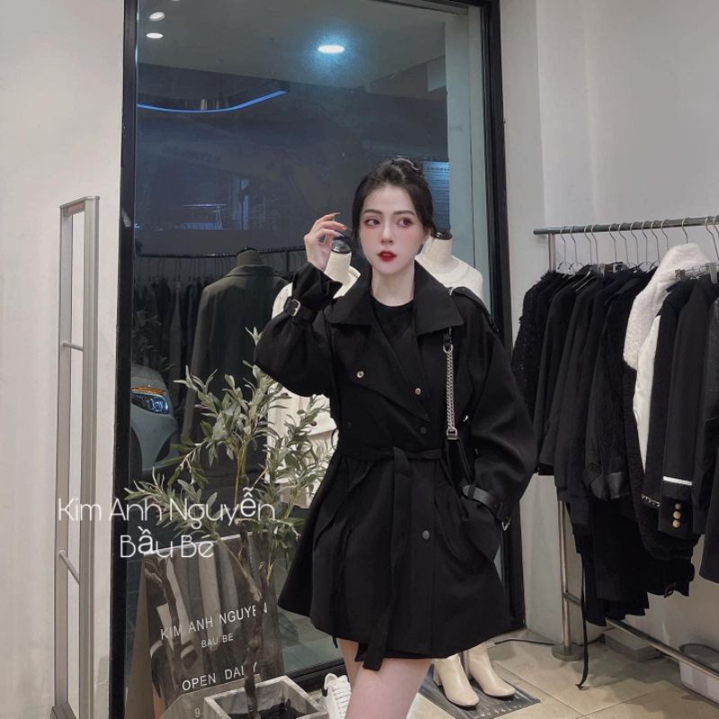 Áo măng tô hai lớp kèm đai | BigBuy360 - bigbuy360.vn