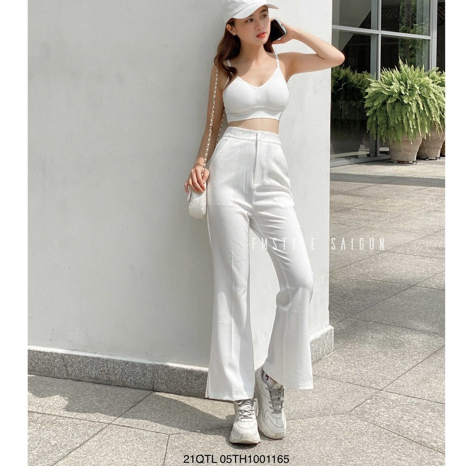 [Mã SKAMCLU7 giảm 10% tối đa 50K đơn 0Đ] Quần tây loe trơn xẻ lai 09145 ulzzang Fmstyle Saigon 21QTL05TH1001