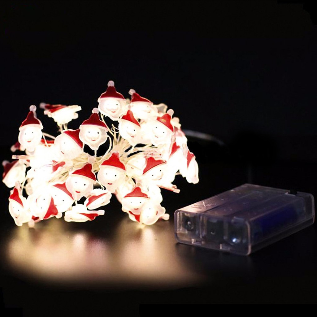 Dây đèn led 30 bóng dài 3m hình Santa trang trí giáng sinh noel phòng ngủ GIVASOLAR-ML7
