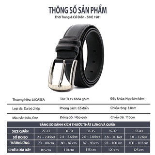 Thắt lưng nam cao cấp da bò thật phong cách Hàn Quốc - TL19