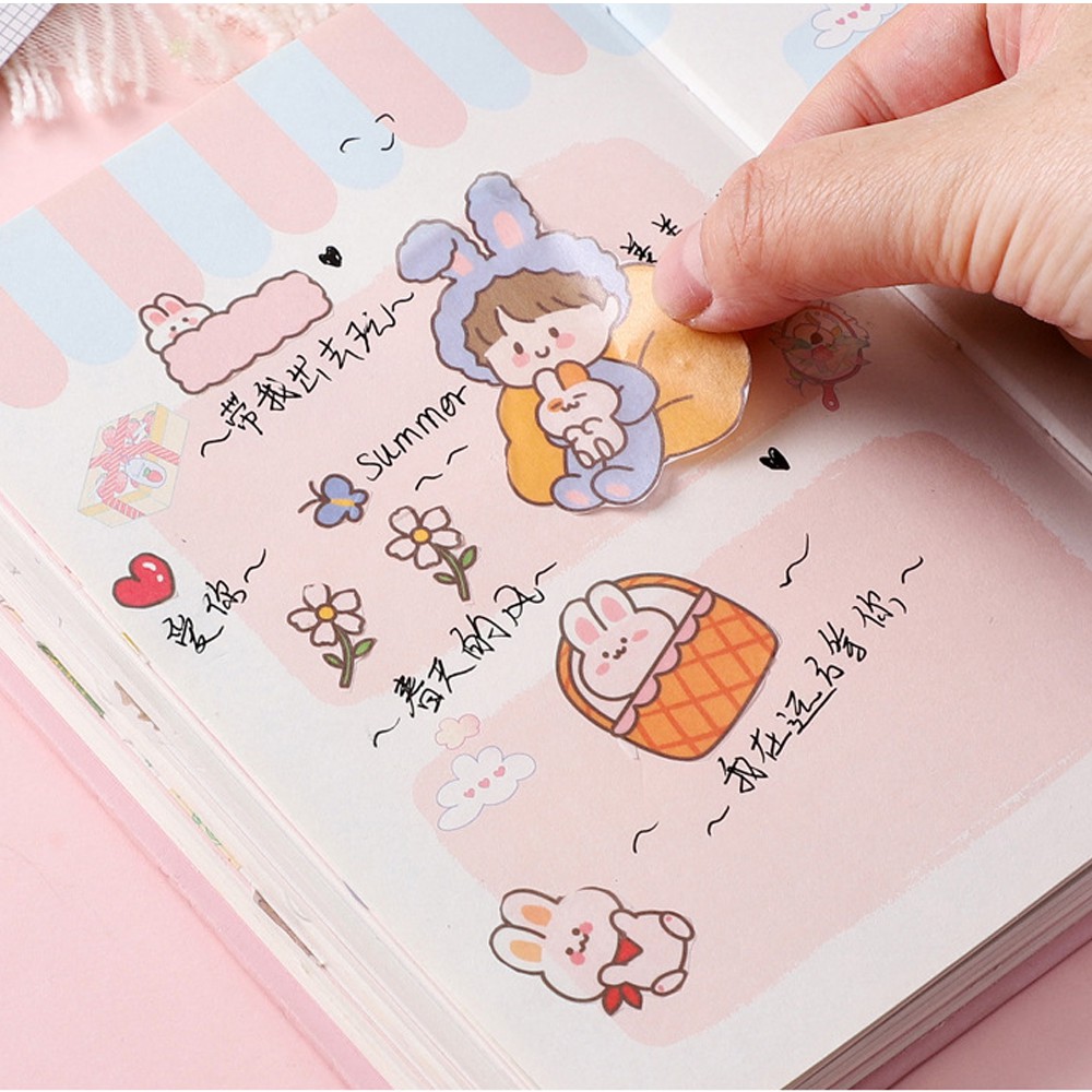 Bộ 4 Tấm STICKER Trang Trí Dán Phong Cách Nhật Bản Cực Kì Dễ Thương Chất Dính Siêu Bền