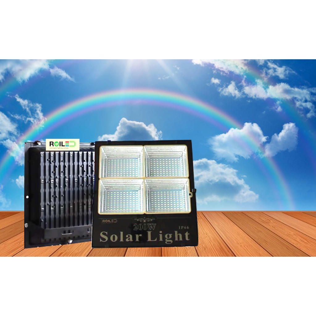 Đèn pha năng lượng mặt trời Solar Light 200w - loại siêu sáng thumbnail