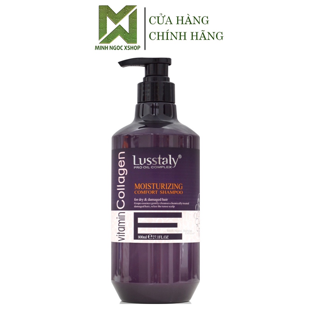 Dầu gội phục hồi chống gãy rụng tóc Lusstaly Vitamin E Collagen 800ML