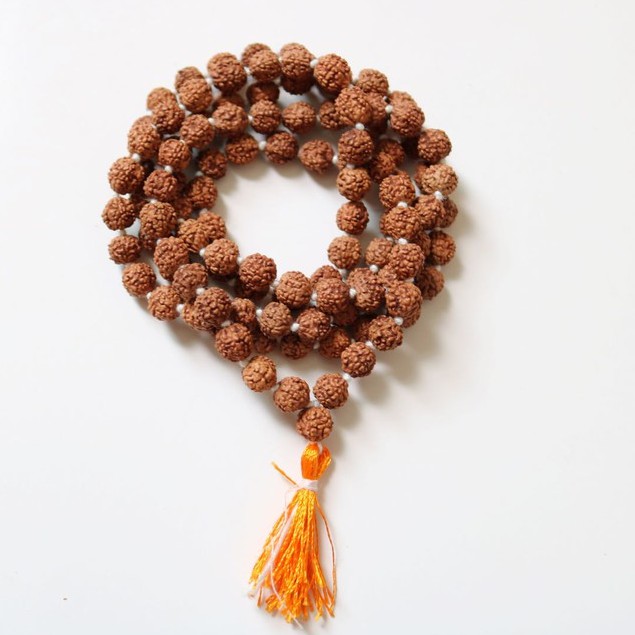 Chuỗi 108 hạt bồ đề Kim Cang tự nhiên Nepal 8mm truyền thông - Nepali Traditional Handmade Rudraksha Mala 8mm