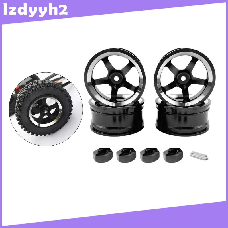 Bộ 4 vành bánh xe bằng kim loại màu xanh dương cho xe điều khiển từ xa MN86KS MN86 MN 1 / 12