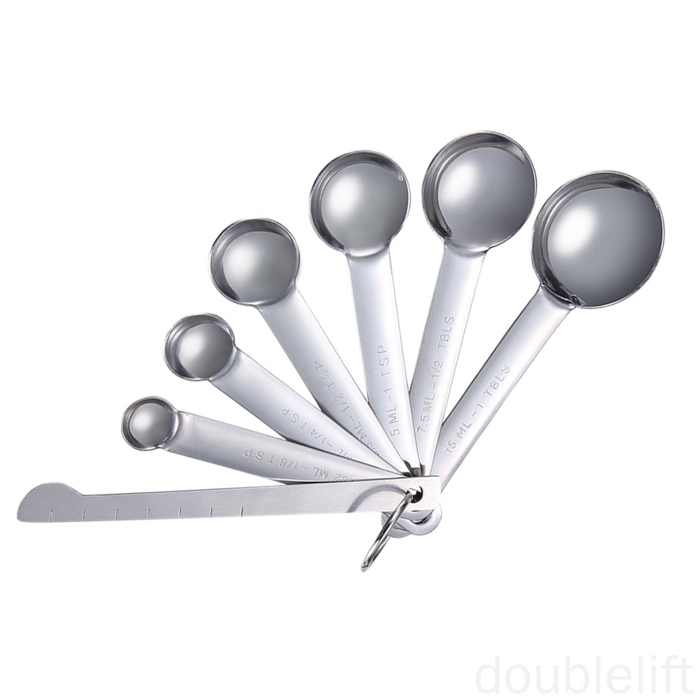 Set 7 Muỗng Đo Lường Gia Vị Bằng Thép Không Gỉ