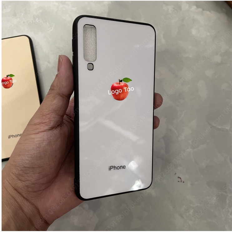 Ốp lưng Samsung A7 2018 kiểu i.Phone mặt lưng bóng đẹp