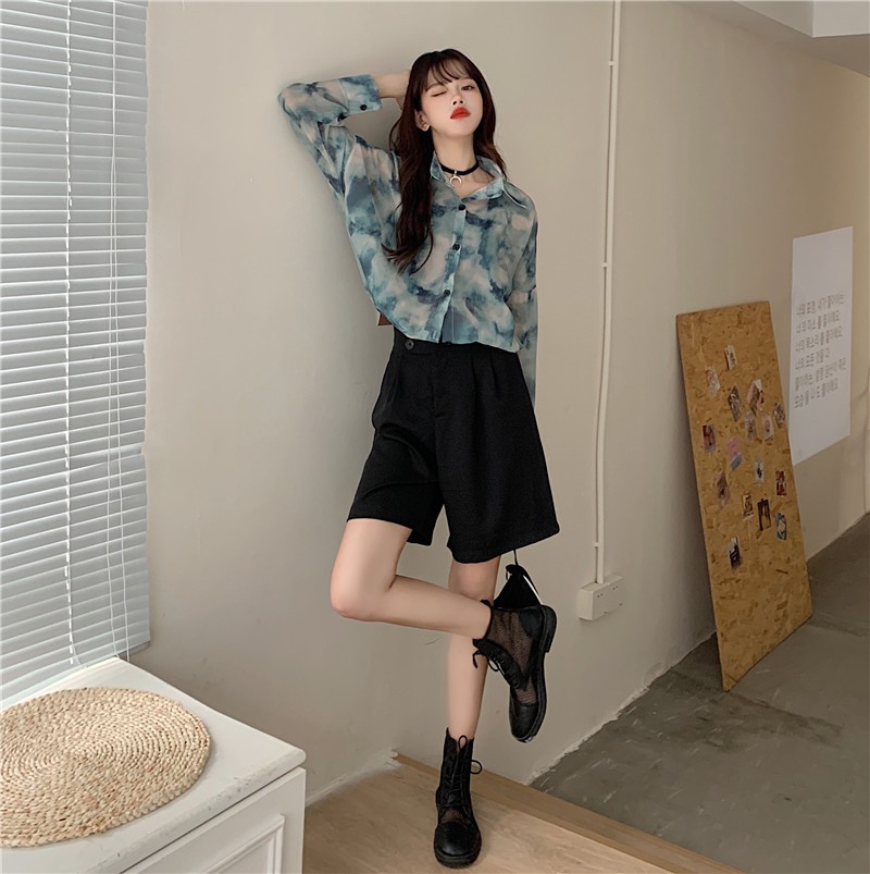 Áo Sơ Mi Hoa Tay Dài Thời Trang Dành Cho Nữ