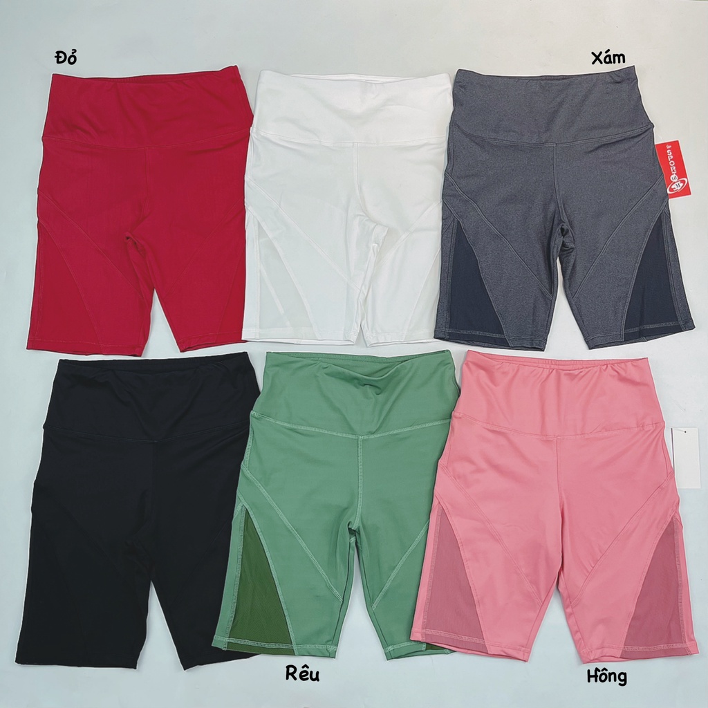 [Có Túi Nhỏ] Quần Short Lỡ Biker Thể Thao Nữ Phối Lưới Cực Xinh