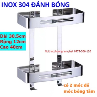 Kệ Sữa Tắm dầu gội trong nhà tắm INOX 304 KG16 2 Tầng KỆ THẲNG Tấm, inox 304 chống han rỉ, công nghệ đánh bóng tốt