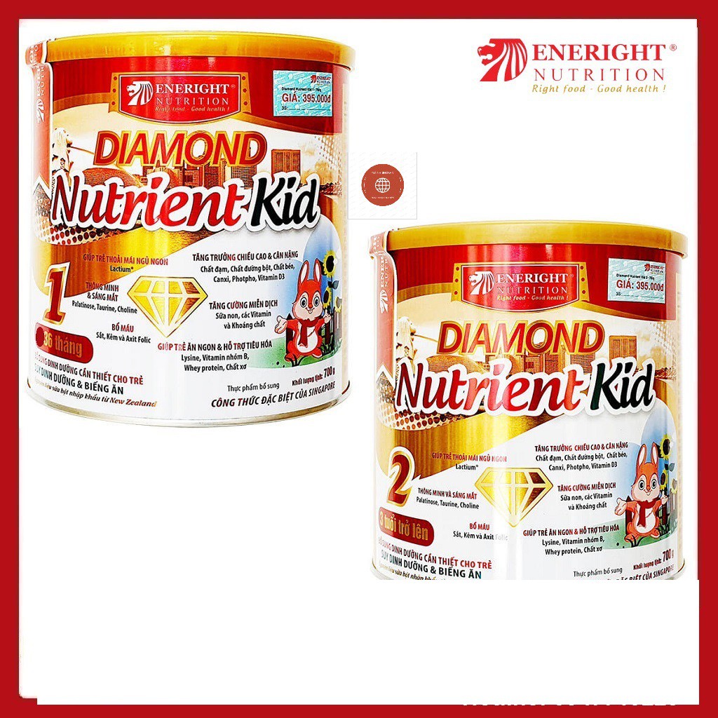 [CHÍNH HÃNG] Sữa bột Diamond Nutrient Kid 1 và 2_ 700g DATE MỚI