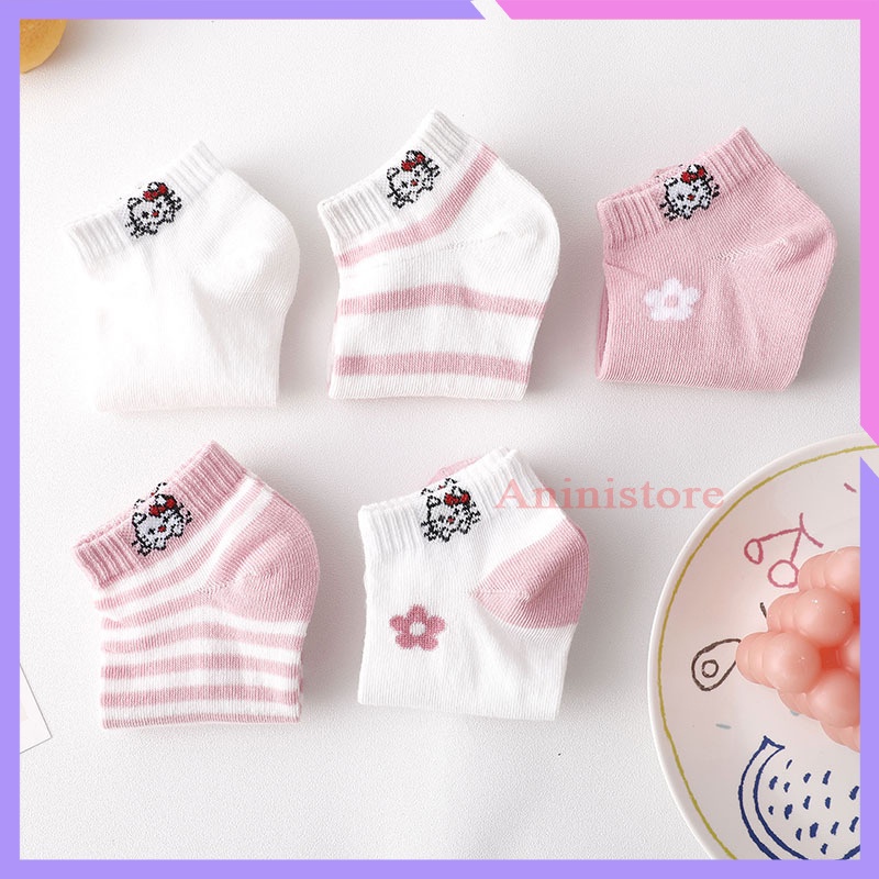 Tất cổ ngắn, vớ cổ ngắn nữ  Mivino vớ nữ Kitty hồng hàn quốc dễ thương (TP CN 029 – Aninistore)
