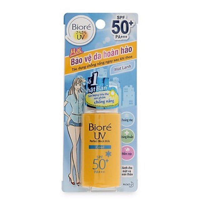 Sữa chống nắng Biore UV Perfect Protect Milk Cool SPF50+/PA+++ (25ml)