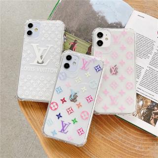 Ốp điện thoại chống sốc trong suốt in logo Louis Vuitton cho iPhone 11 11 Pro Max 6 7 8 Plus X XS XR XS Max