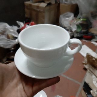 Combo 10 cốc cafe capuchino 250ml kèm đĩa