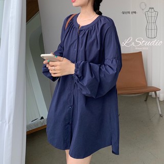 Váy sơ mi cổ tròn
