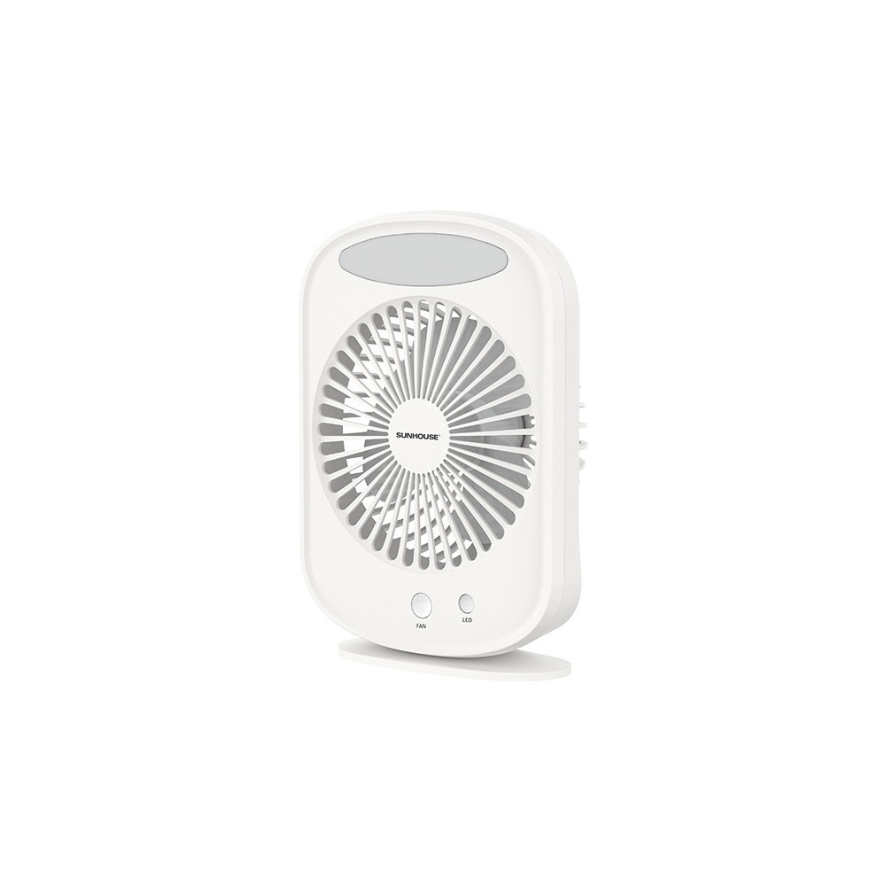 Quạt tích điện mini Sunhouse 3 chế độ gió, đèn ngủ - Bảo hành 12 tháng Chuby Shop