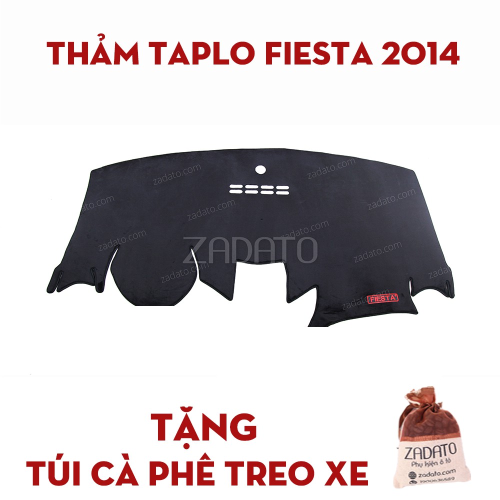 Thảm Taplo Ford Fiesta - Thảm Chống Nóng Taplo Lông Cừu - TẶNG: Túi Cafe Treo Xe