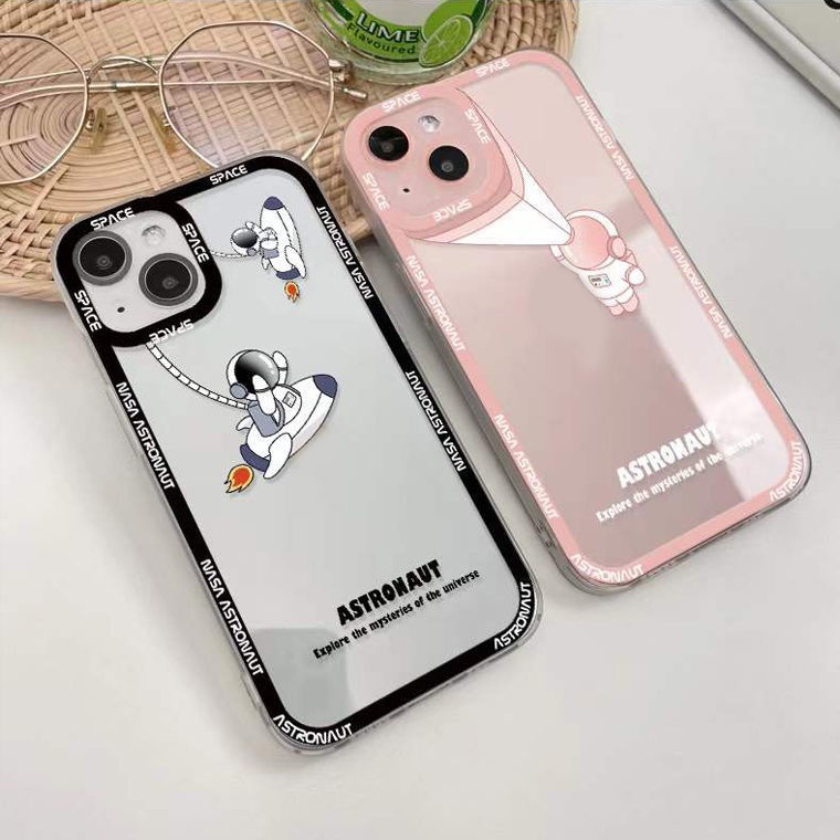 Ốp Điện Thoại TPU Mềm Hình Phi Hành Gia Dễ Thương Cho IPhone 13 12 Mini 11 Pro X XR XS Max SE 2020 6 6S 7 8 Plus