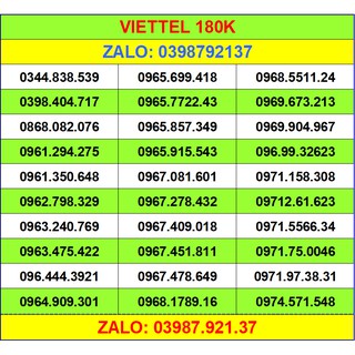 Sim viettel 4g đầu 09 số đẹp