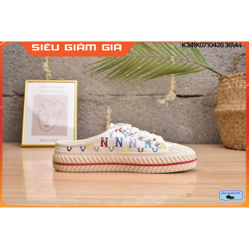 Giày Sneaker - Giày Thể Thao Thời Trang Nữ, Giày Đạp Gót, Sục 𝐌𝐋𝐁 PLAYBALL Mule MONOGRAM NEW YORK YANKEES - NY Nữ