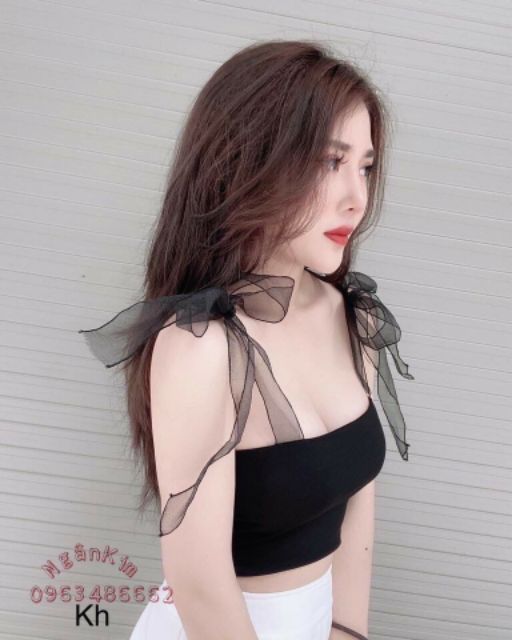 Áo 2 dây ruy băng cực xinh