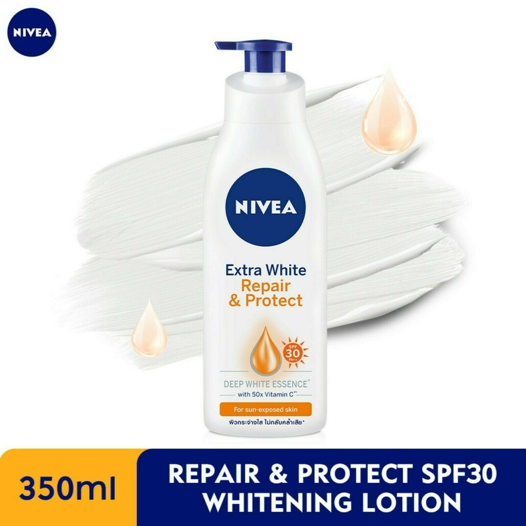 Sữa dưỡng trắng NIVEA Extra White Repair &amp; Protect SPF 30/ PA++ 350ml giúp phục hồi &amp; chống nắng