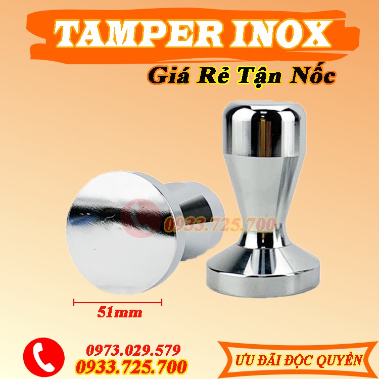 Tamper  Inox, Temper Inox, Tay Nén Cà Phê Inox Cao Cấp 58mm - 51mm - Phụ Kiện & Linh Kiện Máy Pha Cafe Chính Hãng.