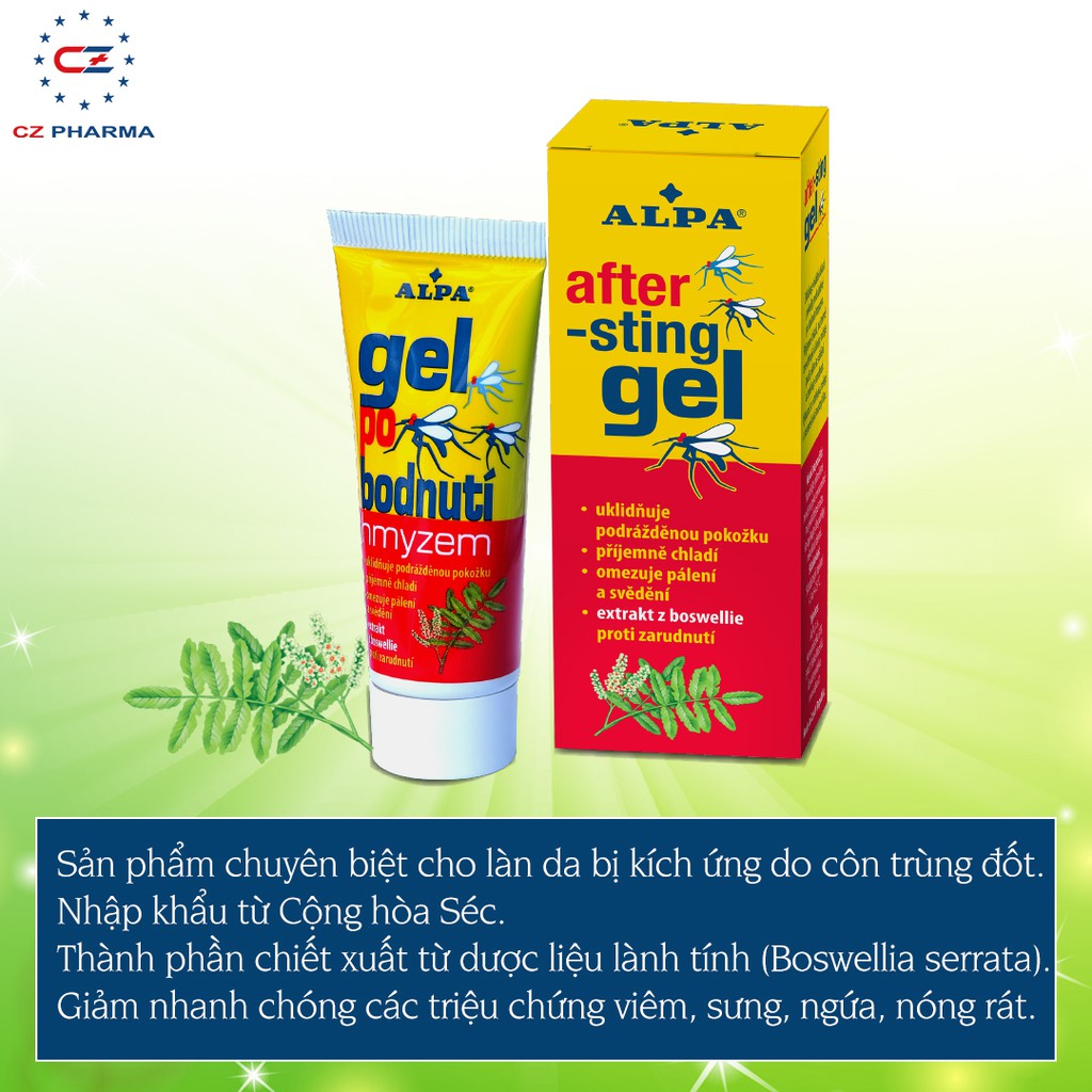 Gel bôi côn trùng cắn AFTER STING - Giảm sưng, ngứa, kích ứng da do muỗi, kiến ba khoang, côn trùng cắn [HÀNG SÉC]